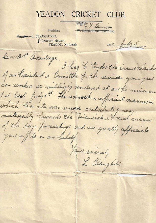 YCC Letter 1933
