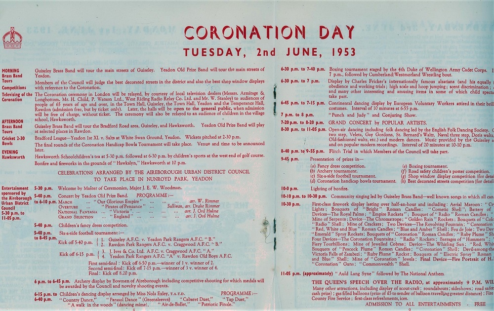 Aireborough Coronation Celebrations 1953